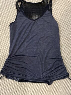 lululemon athletica Navy Blue Tank with Black Mesh Back
